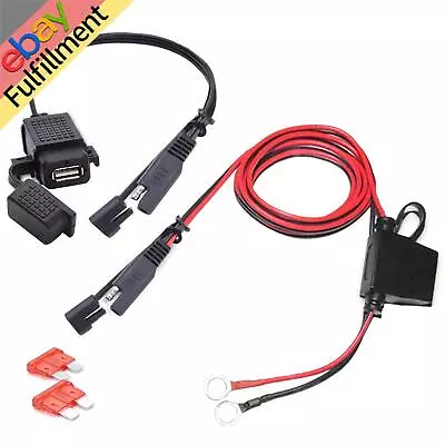 Motorcycle USB Charger Waterproof SAE To USB Cable Adapter Phone GPS Tablets I • $27.75