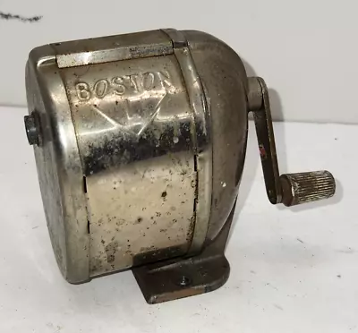 Vintage Boston L Pencil Sharpener Mechanical Old School Metal Classic Sharpener • $19.95