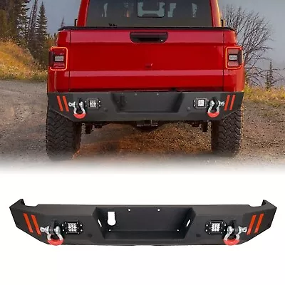 $299.99 • Buy POFENZE Gladiator Rear Step Bumper For Jeep Wrangler JT 2020-2022 W/LED & D-ring