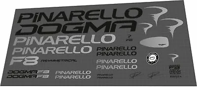 $49 • Buy Pinarello Dogma F8 Custom Made Frame Decal Set  Black / Silver