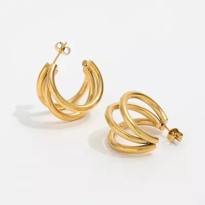 9ct Gold Creole Chunky Hoop Earrings • £10.99