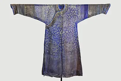 Qing Dynasty Embroidered Silk Gauze Antique Chinese Dragon Robe Victorian 1890s • $10200