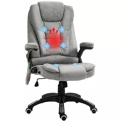 Vinsetto Office Chair W/ Heating Massage Points Relaxing Reclining Grey • £104.99