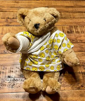 Vermont Teddy Bear With Arm Cast  Get Well   Hospital Gown  Tough Break  • $12