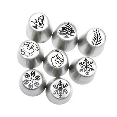 8x Professional Piping Tips Kit Icing Piping Nozzle Tip Set Cake Decorating • £9.05