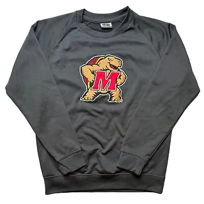 Maryland University Terrapins Pullover Logo Sweatshirt Size M Gray Stadium • $13.90