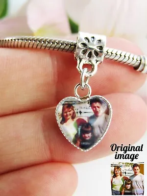 Photo Charm For Bracelet Picture Personalised  Memory Gift Valentines Ladies  • £8.99