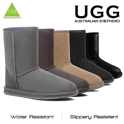 UGG Boots Short Classic Premium Australian Sheepskin Water Resistant Non Slip • $85