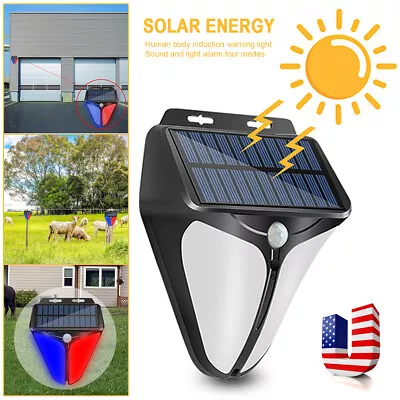 Solar Alarm LED Light Solar Strobe Light Motion Sensor Detector Wireless Us • $13.71