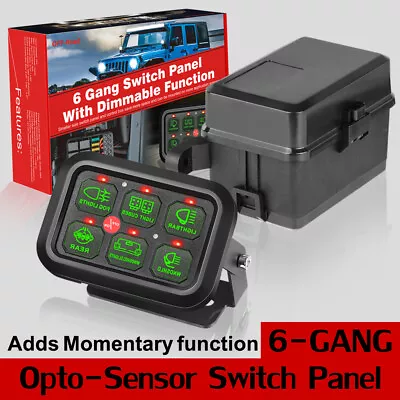 6 Gang Switch Panel 720W ON-OFF Momentary Dimmable LED Light Bar CAR BOAT MARINE • $75.04