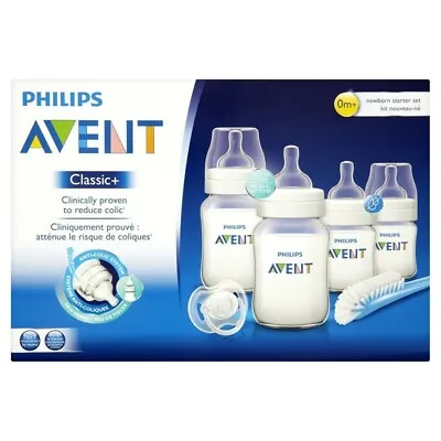 $59.99 • Buy Philips Avent Classic Newborn Starter Set Feeding Bottle Nipple Brush Pacifier