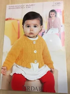 £2.10 • Buy Sirdar Snuggly Baby Bamboo D/K Knitted Cardigan Pattern 1385 Sizes Birth-7yrs