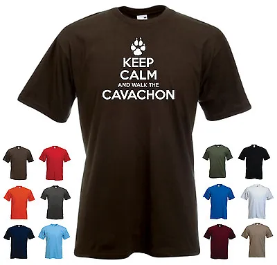 'Keep Calm And Walk The Cavachon (Paw Crown)' Men's Dog Pet Funny T-shirt  • £11.69