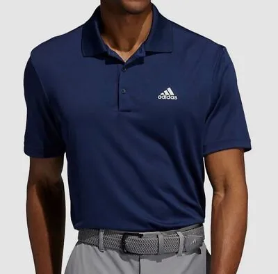 $55 Adidas Men's Blue Heathered Performance Golf Polo Shirt Size M • $17.58