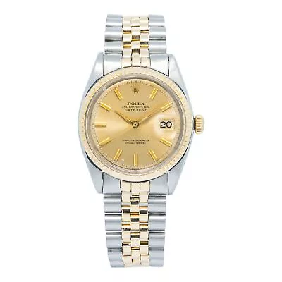 Rolex Datejust 1601 18k YG Two Tone Jubilee Champagne Dial Auto Mens Watch 36mm • $4495