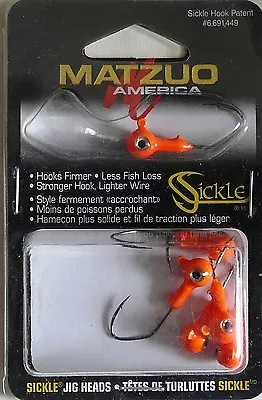 3 Packs Matzuo Sickle SPJ118-11  Round Head Jigheads 1/8 Oz. Orange Jig Heads • $9.99