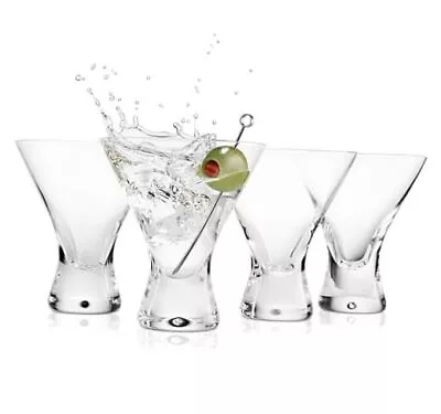  Martini Glasses Set Of 4 | Made In Europe | 8oz Clear 4 Pack - Clear Crystal • $33.40