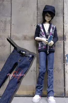 1/6 1/4 Puyoo 1/3 IP Uncle HID BJD Clothes Navy Blue Stretch Jeans Denim Pants • $20.50