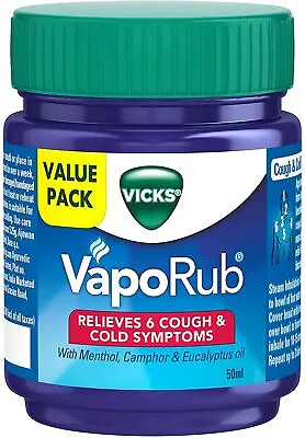 Vicks Vaporub Relieves 6 Cold Symptoms 50ml / 1.69 Oz (Pack Of 1) • $6.17
