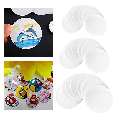 £5.52 • Buy 100pcs Blank Button Badge Paper Supplies For DIY Gifts Button Making Kids
