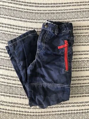 Mini Boden Blue Camo Pants Jeans Lined 7Y 122cm • $25