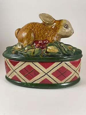 Trinket Box Covered Ceramic Bunny Rabbit • $25