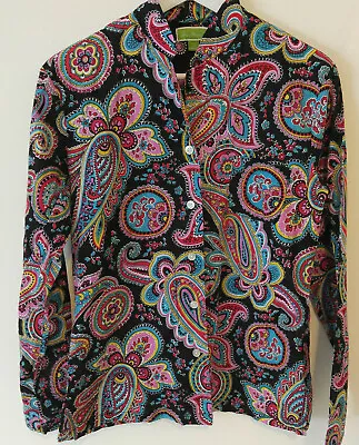  Vera Bradley Pajama Top Sleep Shirt Colorful Paisley Print Cotton Size Small • $11.69