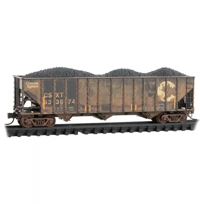 CSX Ex-Chessie 100-Ton 3-Bay Coal Hopper W/load Weathered MTL#108 44 440 N SCALE • $36.89