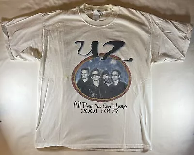 Vintage 2001 U2 All That You Can't Leave Behind Tour T-Shirt XL Size White • $34.97