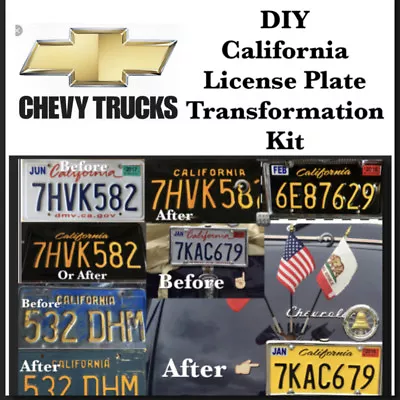 DIY CALIFORNIA Legacy License Plates Chevy CLASSIC TRUCK • $33.99