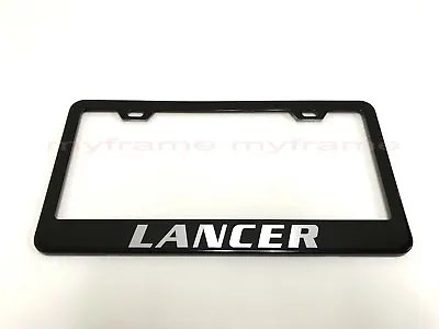 Mitsubishi *LANCER* BLACK Metal License Plate Frame Tag Holder With Caps • $13.15