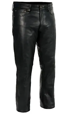 NWT Milwaukee Leather LKM5790 Men's Black Classic 5 Pocket Leather Pants 40 • $79.99