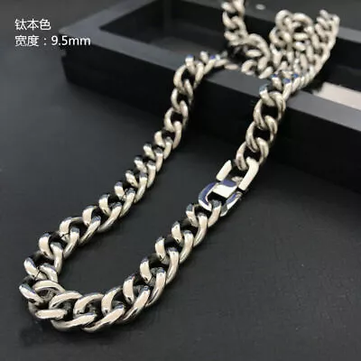 Unisex Men Women 5.8mm/9.5mm Anti-allergy Pure Titanium Ti Necklace Chain • $39.73