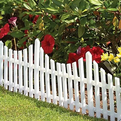 6x PICKET FENCE PANELS 60 X 32cm Small Decorative Tree Rose Fairy Garden Borders • £15