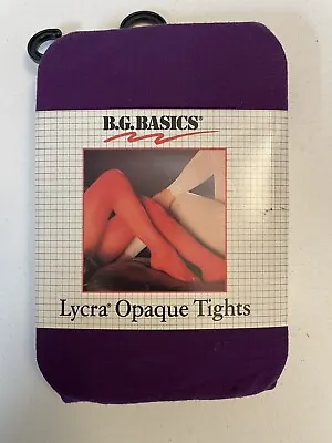 Vintage Made In USA B.G. Basics Footed Tights Purple Nylon Lycra One Size Most • $24.99