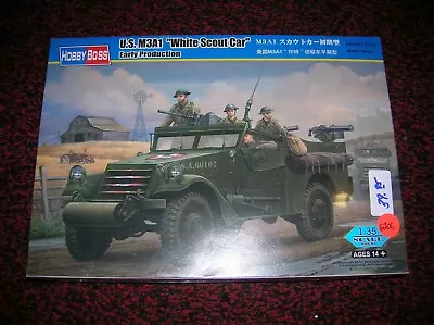 HOBBY BOSS # 82451    US M3A1 WHITE SCOUT CAR EARLY PROD.    1/35 Kit LOT #6206 • $48