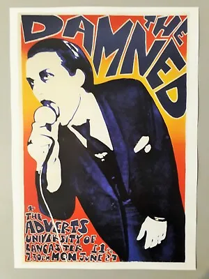 The Damned Concert Poster - The Adverts Rare Promotional Live In 1977 A3 Reprint • £4.50