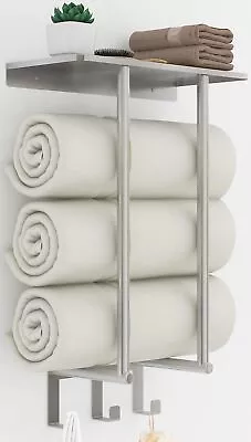 Towel Racks For Bathroom Wall Mounted  Towel Rack Round Tube Brushed Nickel • $48.19