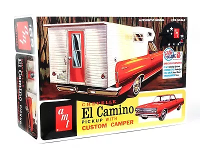 AMT 1/25 Scale Model Kit 1965 Chevy El Camino Pickup W/ Custom Camper AMT1364 • $29.95