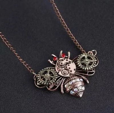 🇬🇧Vintage Steampunk Necklace Gears Dials Pendant Jewellery Punk Christmas • $8.78