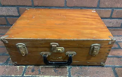 Vintage Wooden Suitcase Wood Tool Box Chest Belmar NJ • $89.99