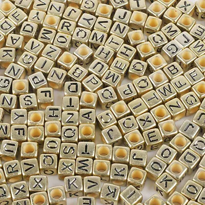 50pcs 6mm Square Russian Letter Acrylic Beads For Jewelry Making DIY Bracelet R0 • $0.01