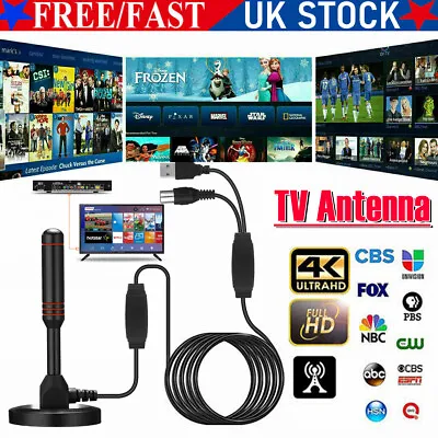 £14.59 • Buy 200mile Portable TV Antenna Digital HD Freeview Aerial Ariel Signal Amplified UK