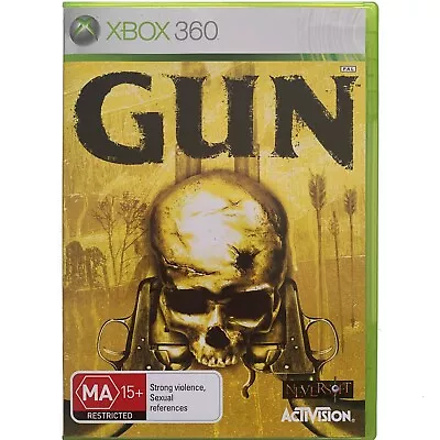 GUN XBOX 360 Microsoft COMPLETE W/ Manual Western Adventure Video Game 2005 PAL • $12.84