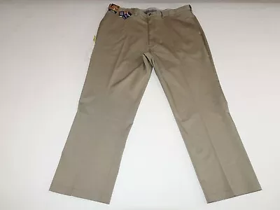 Haggar Men's Iron Free Khaki Pants 44 X 31 NWT Beige Flat Front Comfort Waist • $25.49