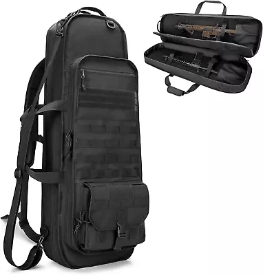 Tactical Rifle Bag Backpack Fits 32” Rifles Soft Rifle Case + 3 Magazine Holders • $79.99