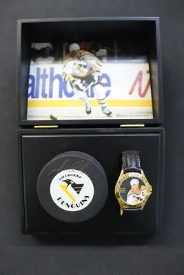 Mario Lemieux Limited Edition Fossil Watch & Autographed Puck Penguins Hof • $276