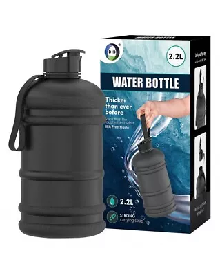 2.2 Litre Black Large Gym Sports Water Bottle Gym Dieting BPA Free Plastic. Uk • £8.99