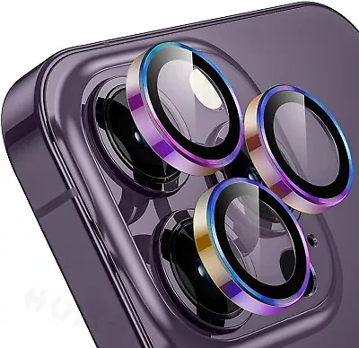 Metal Tempered Glass Camera Lens Ring Protector For IPhone 15 14 Plus 13 Pro Max • £3.99