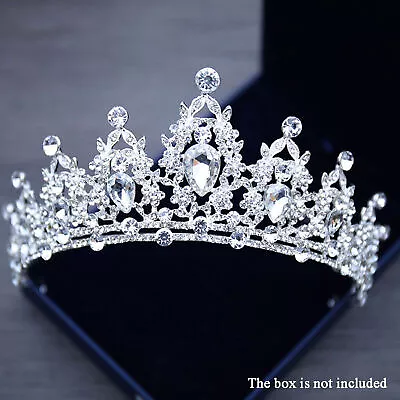 Crystal Tiara Pageants Wedding Bride Rhinestone Crown Queen Bridal Hair Headband • £9.82